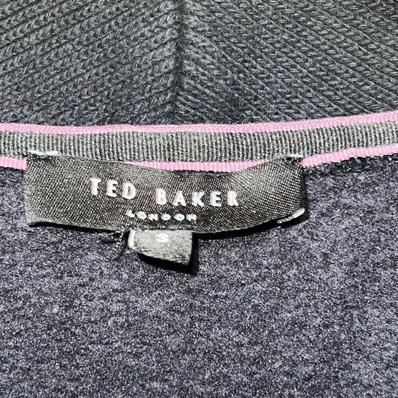 Ted Baker London Mens Black Fleece Lined Shawl collar Cardigan Size 3 M - Picture 5 of 8